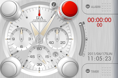 D時計 クロノグラフ Blue デジタル時計とアナログ時計が融合したアプリ アラームやタイマー ストップウォッチも