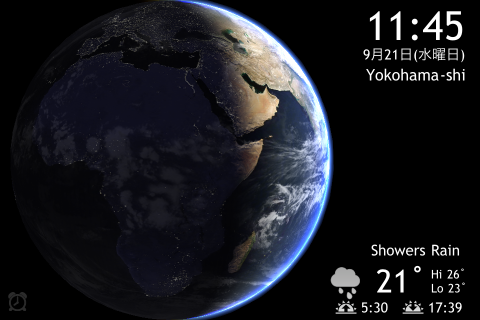 Living Earth Hd World Clock And Weather 3dの地球上でリアルタイム な雲の様子が見れる 美しい世界時計 天気予報アプリ