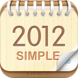 【卓上カレンダー2012：シンプルカレンダー】余計な機能は一切無し。壁紙にもできるシンプルなカレンダーのアプリ。